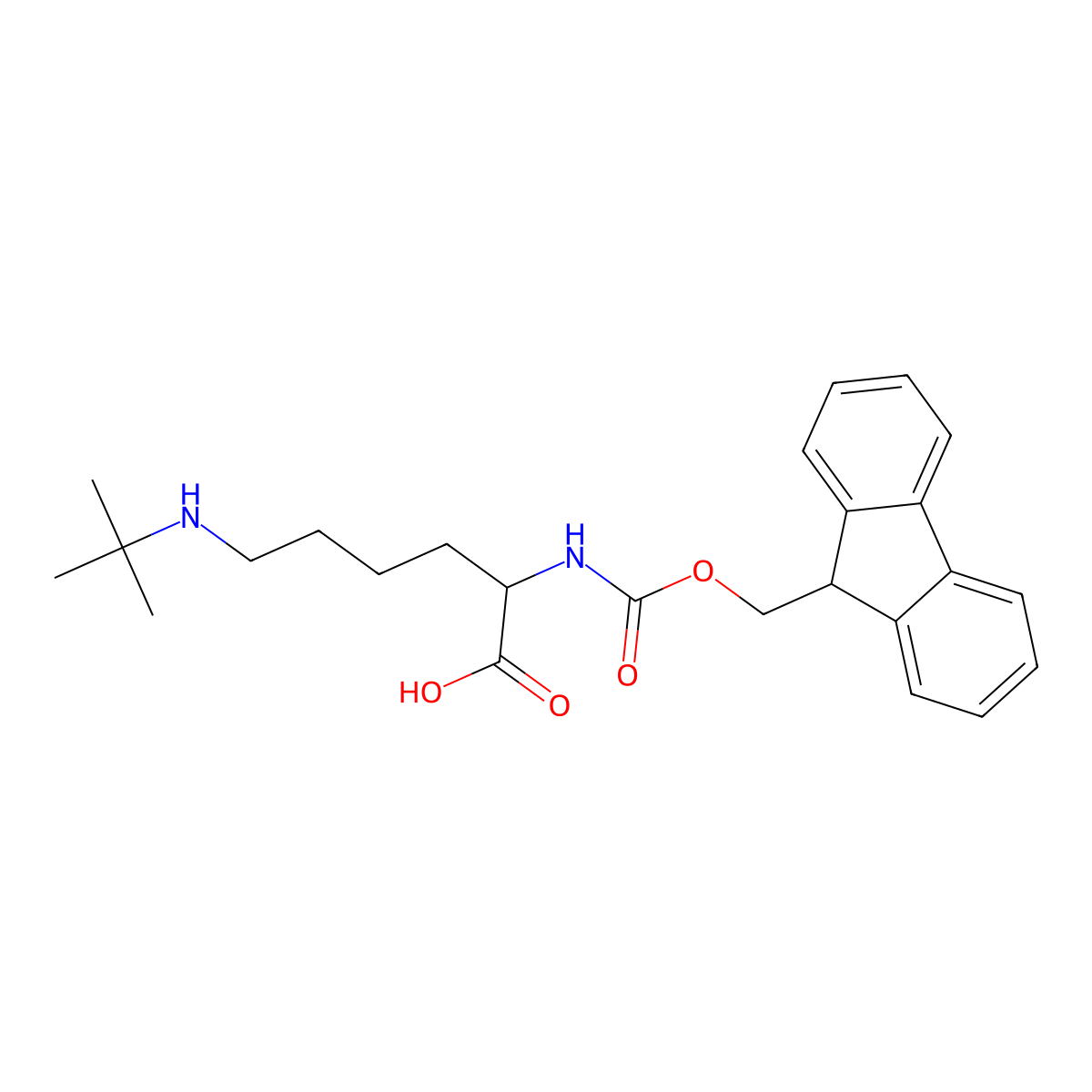 Fmoc-L-lys(tbu)-OH molecular structure, CAS 1593842-75-1