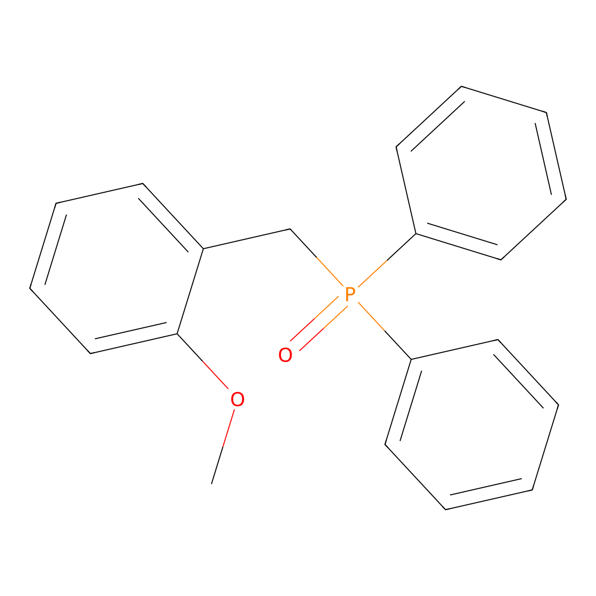 Phosphine oxide, [(2-methoxyphenyl)methyl]diphenyl- molecular structure, CAS 159386-46-6