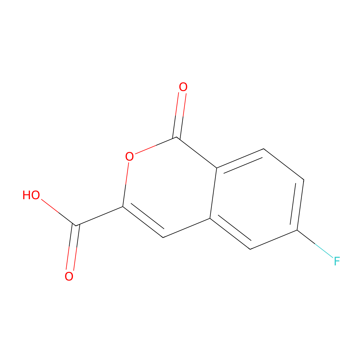 6-fluoro-1-oxo-1H-isochromene-3-carboxylic acid molecular structure, CAS 1593866-68-2