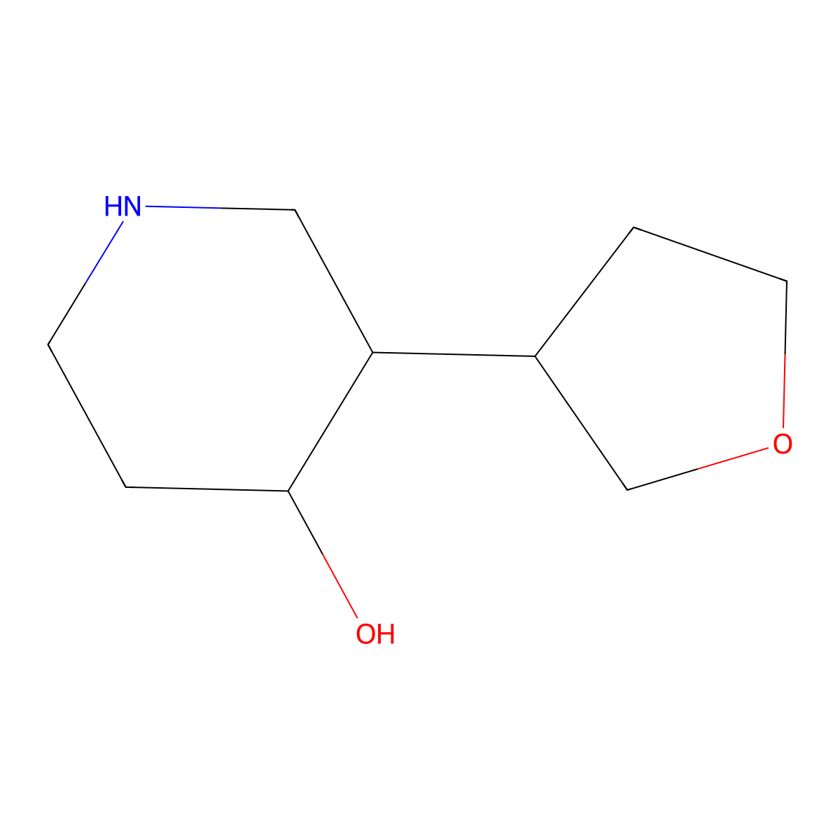 3-(Oxolan-3-yl)piperidin-4-ol molecular structure, CAS 1593894-20-2