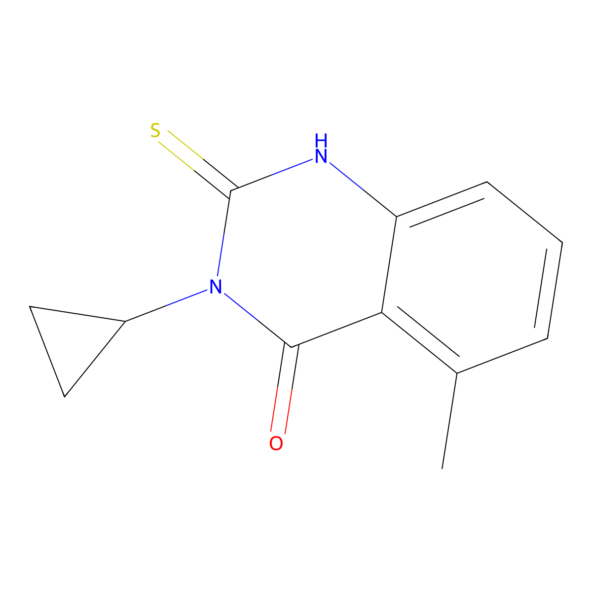 3-Cyclopropyl-5-methyl-2-sulfanylidene-1,2,3,4-tetrahydroquinazolin-4-one molecular structure, CAS 1593896-68-4