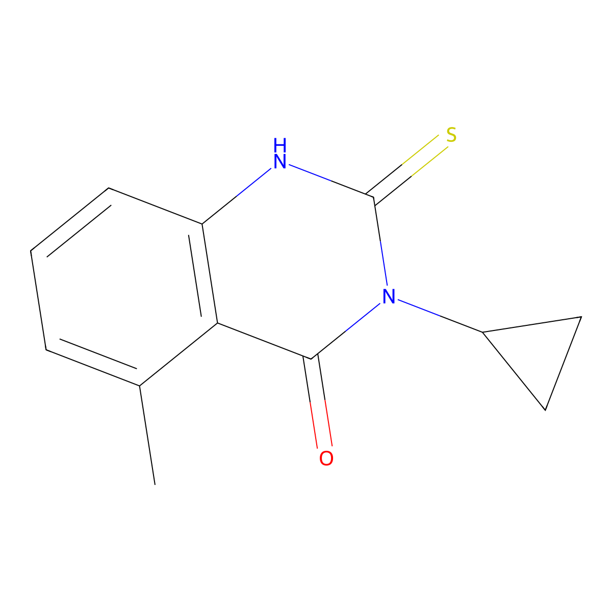 3-Cyclopropyl-5-methyl-2-sulfanylidene-1,2,3,4-tetrahydroquinazolin-4-one molecular structure, CAS 1593896-68-4
