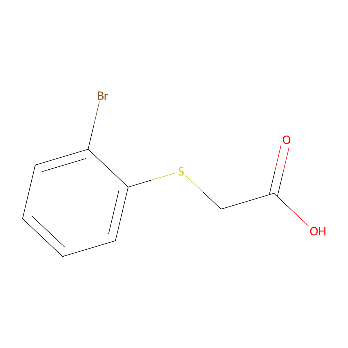2-[(2-Bromophenyl)sulfanyl]acetic acid molecular structure, CAS 15939-85-2