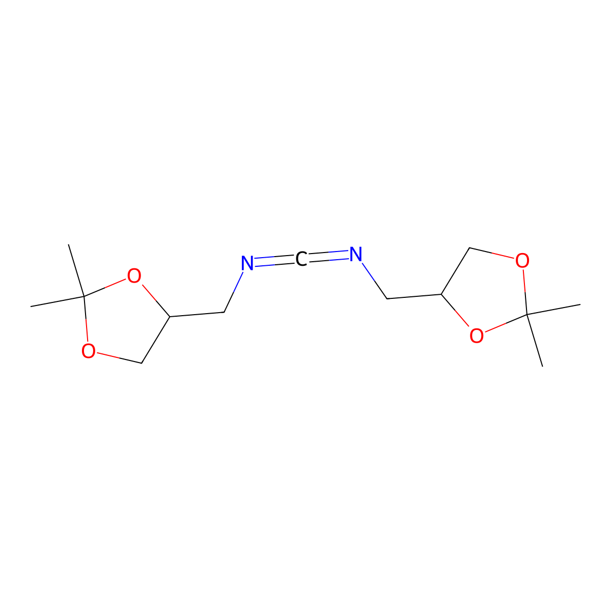 1,3-Bis(2,2-dimethyl-1,3-dioxolan-4-ylmethyl)carbodiimide molecular structure, CAS 159390-26-8