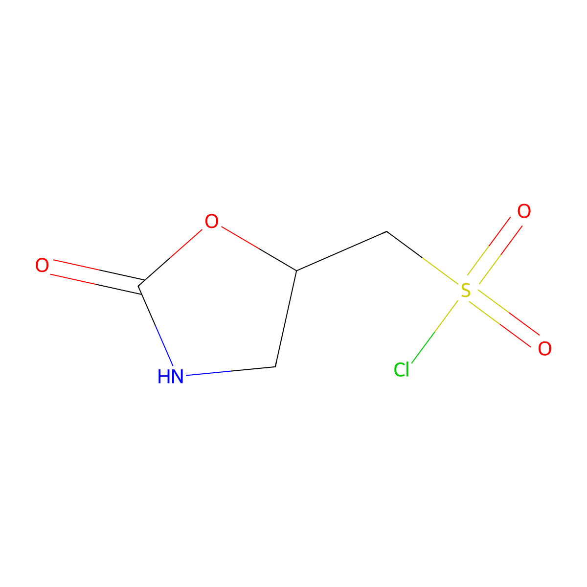 (2-Oxo-1,3-oxazolidin-5-yl)methanesulfonyl chloride molecular structure, CAS 1593906-79-6