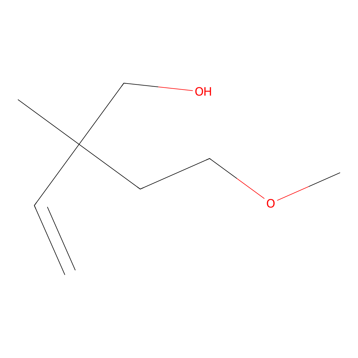 2-(2-Methoxyethyl)-2-methylbut-3-en-1-ol molecular structure, CAS 1593948-60-7