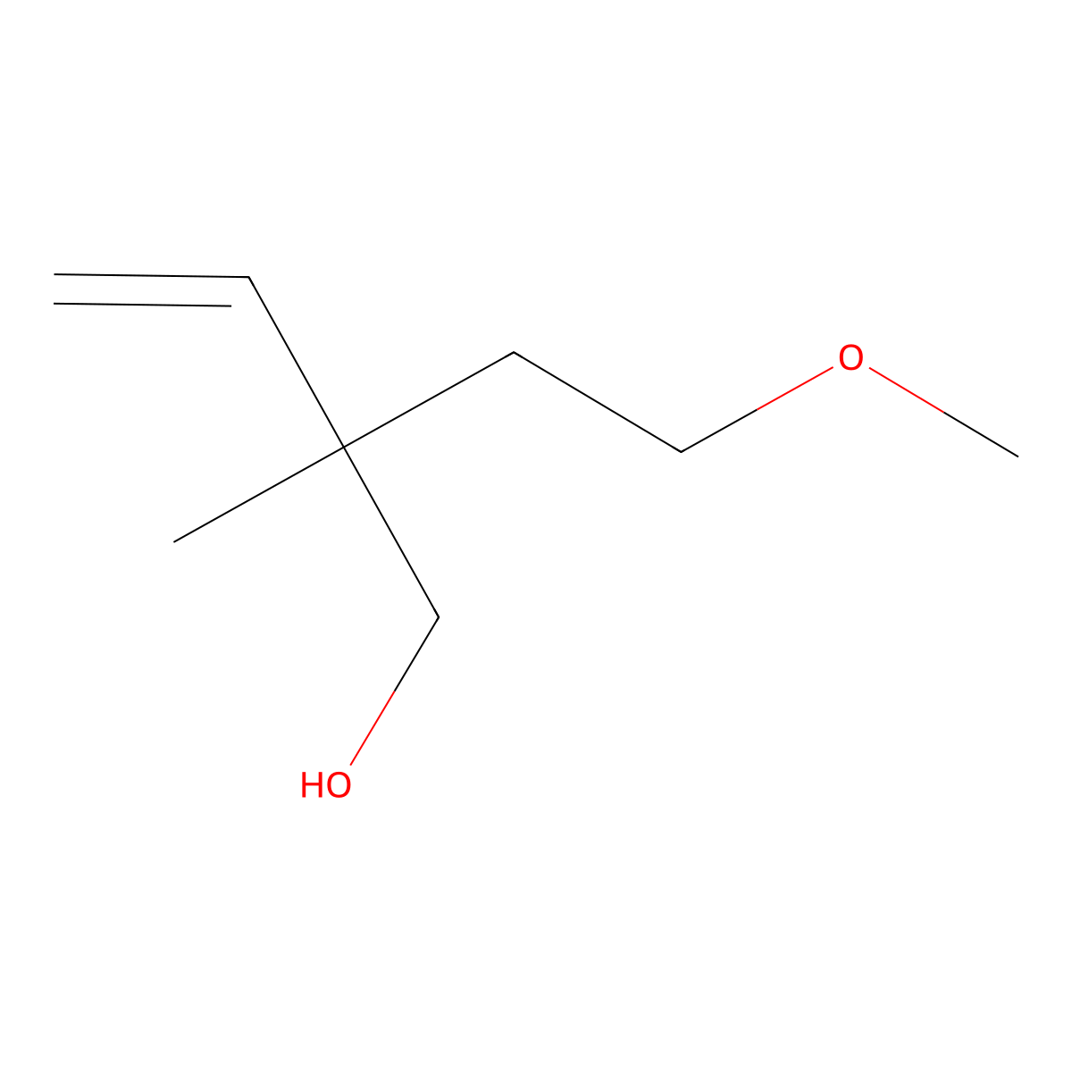 2-(2-Methoxyethyl)-2-methylbut-3-en-1-ol molecular structure, CAS 1593948-60-7