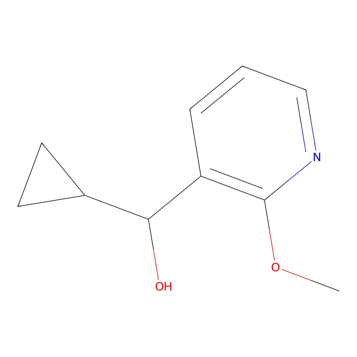 Cyclopropyl(2-methoxypyridin-3-yl)methanol molecular structure, CAS 1593956-36-5