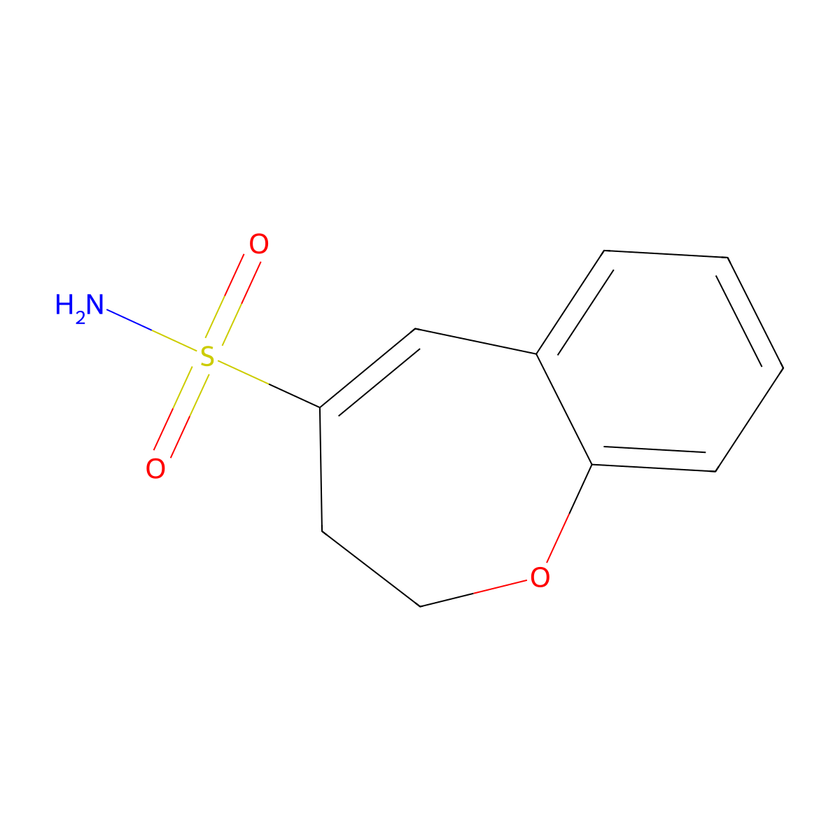 2,3-Dihydro-1-benzoxepine-4-sulfonamide molecular structure, CAS 1593965-85-5