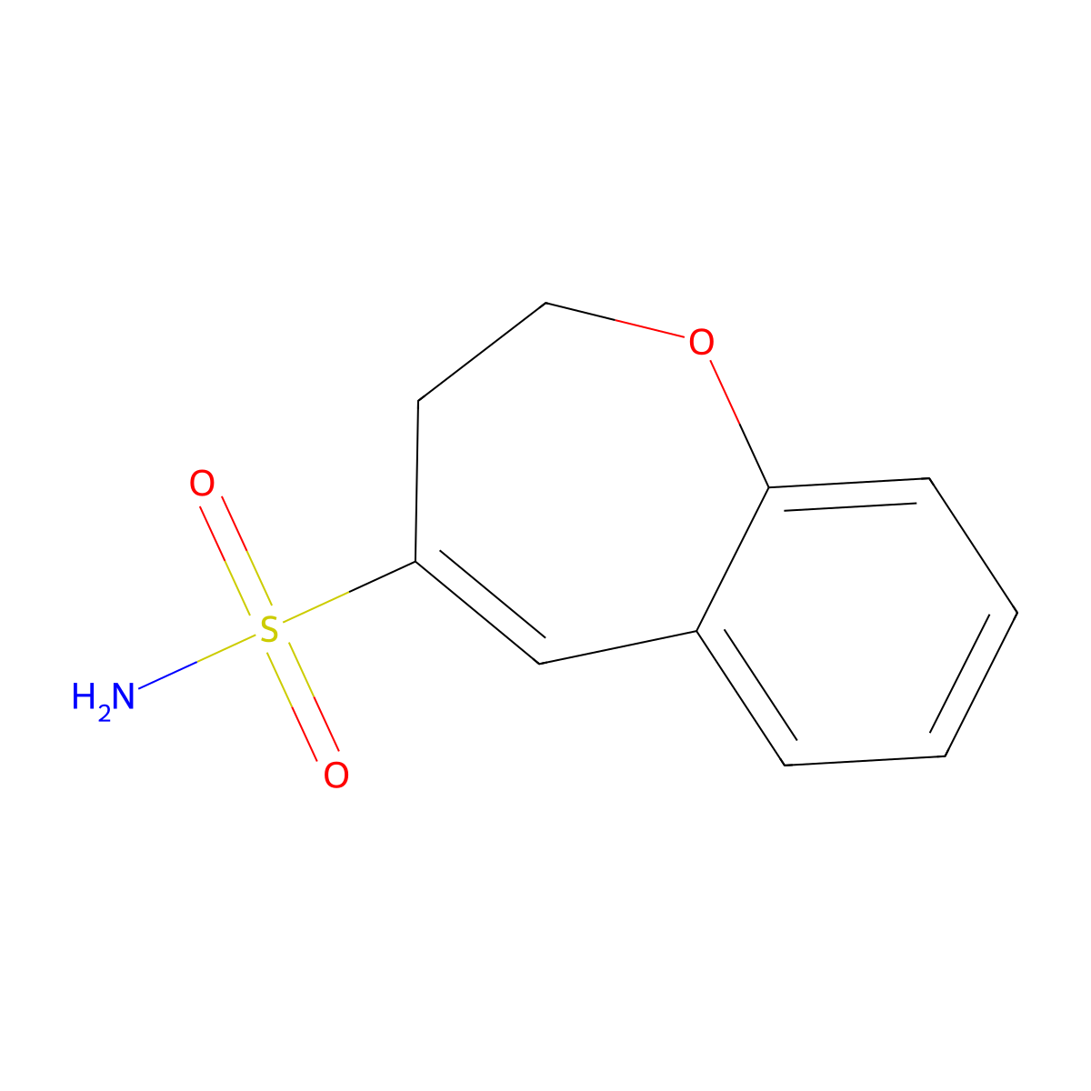 2,3-Dihydro-1-benzoxepine-4-sulfonamide molecular structure, CAS 1593965-85-5