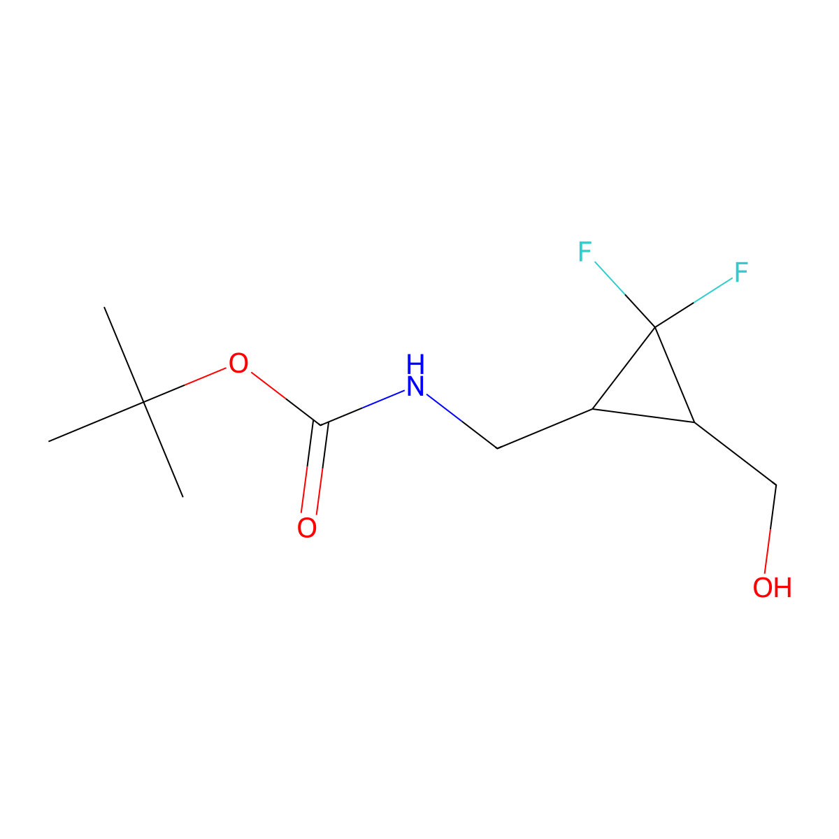 tert-butyl N-{[2,2-difluoro-3-(hydroxymethyl)cyclopropyl]methyl}carbamate molecular structure, CAS 159397-64-5