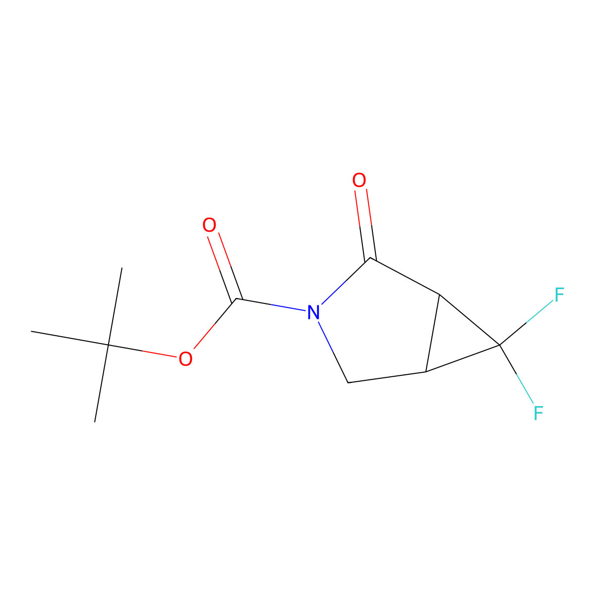 Tert-butyl 6,6-difluoro-2-oxo-3-azabicyclo[3.1.0]hexane-3-carboxylate molecular structure, CAS 159397-65-6