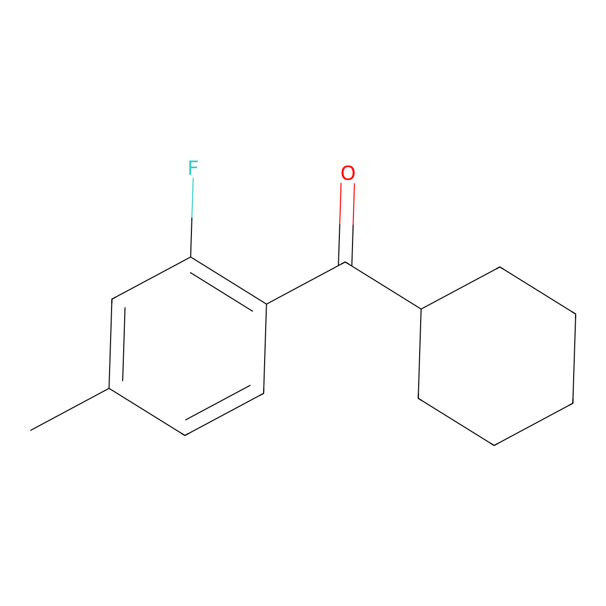Cyclohexyl(2-fluoro-4-methylphenyl)methanone molecular structure, CAS 1594013-55-4