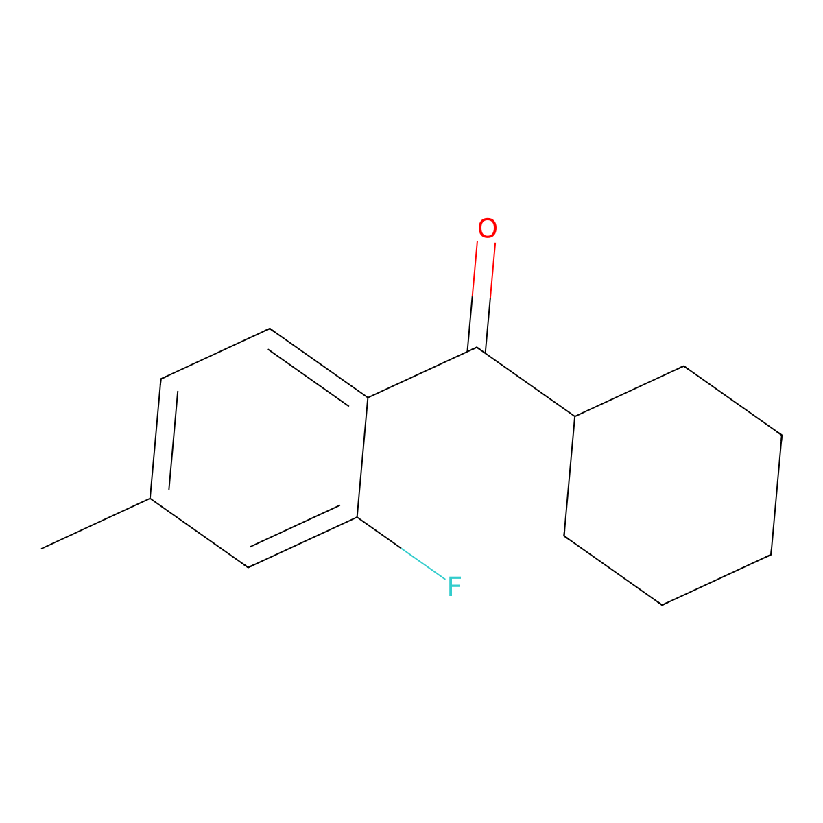 Cyclohexyl(2-fluoro-4-methylphenyl)methanone molecular structure, CAS 1594013-55-4