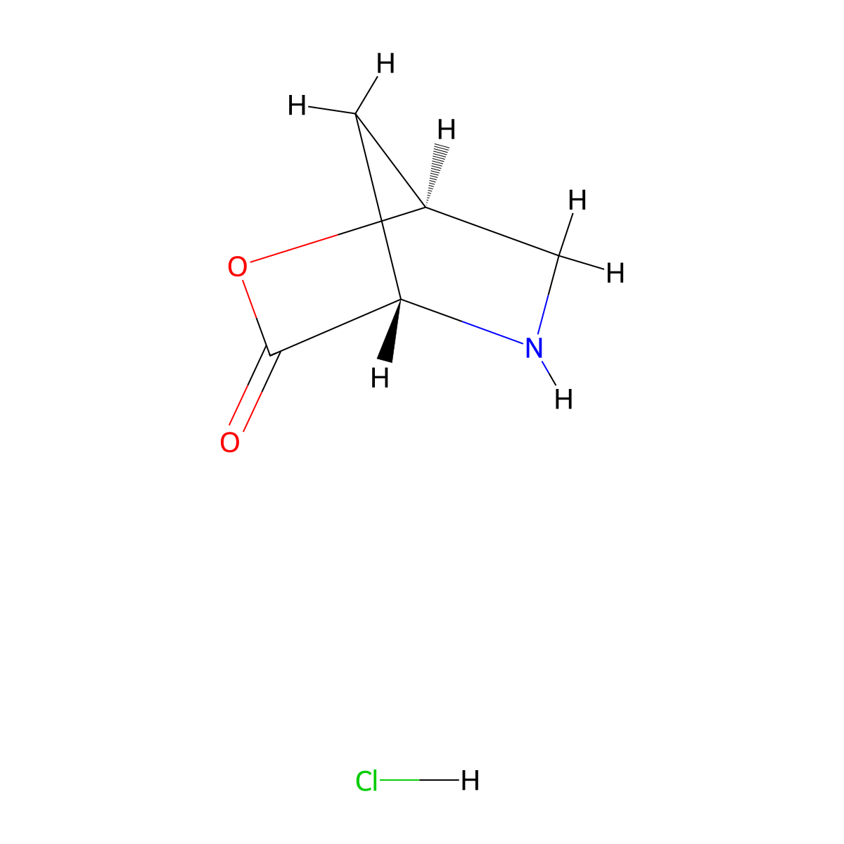 (1S,4S)-2-oxa-5-azabicyclo[2.2.1]heptan-3-one hydrochloride molecular structure, CAS 159406-49-2