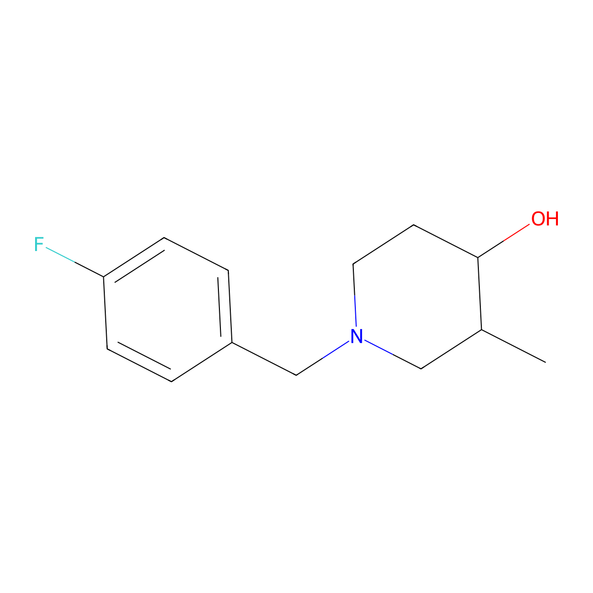 1-(4-Fluorobenzyl)-3-methylpiperidin-4-ol molecular structure, CAS 1594062-19-7