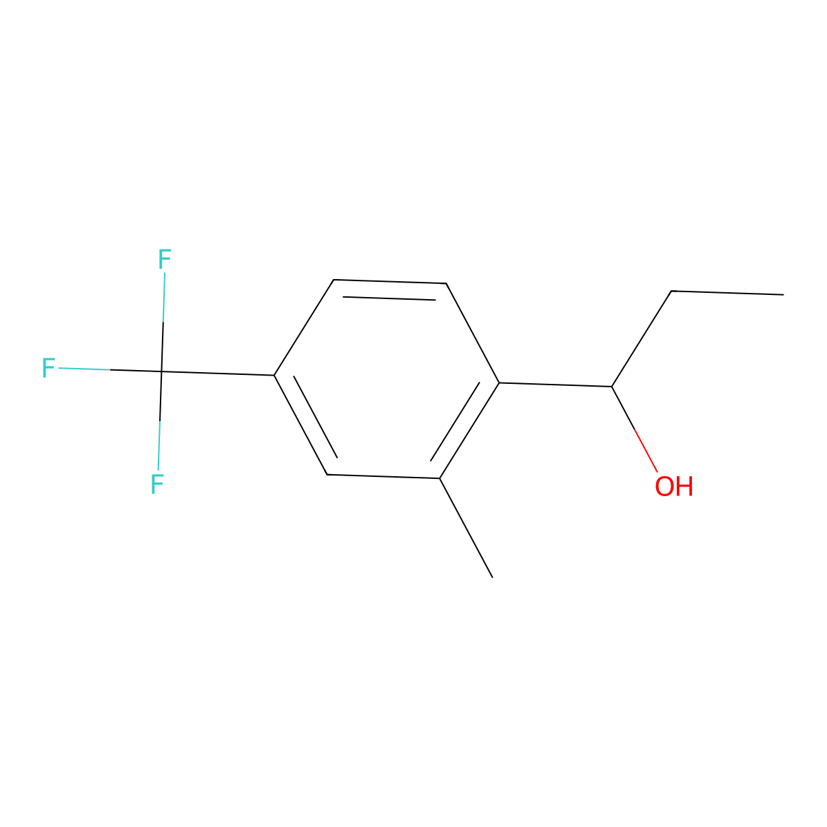 alpha-Ethyl-2-methyl-4-(trifluoromethyl)benZenemethanol molecular structure, CAS 1594066-81-5