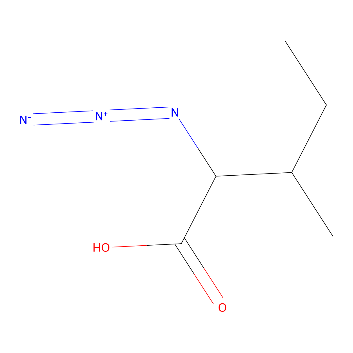 (2s,3s)-2-Azido-3-methylpentanoic acid molecular structure, CAS 159407-40-6