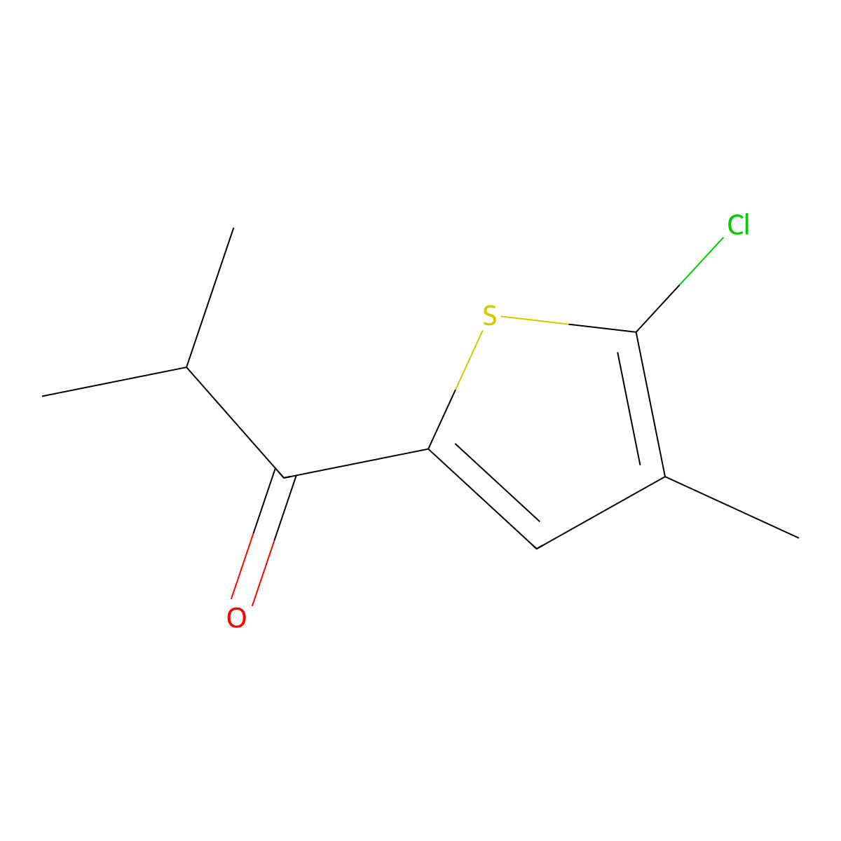 1-(5-Chloro-4-methylthiophen-2-yl)-2-methylpropan-1-one molecular structure, CAS 1594078-87-1