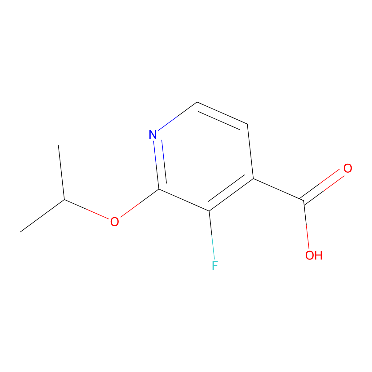 3-Fluoro-2-(propan-2-yloxy)pyridine-4-carboxylic acid molecular structure, CAS 1594081-93-2
