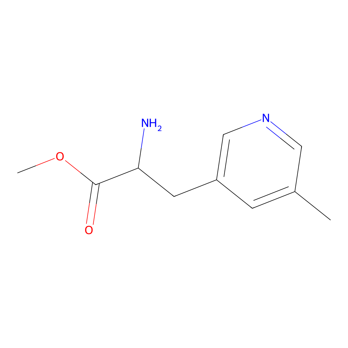 Methyl 2-amino-3-(5-methylpyridin-3-yl)propanoate molecular structure, CAS 1594086-77-7