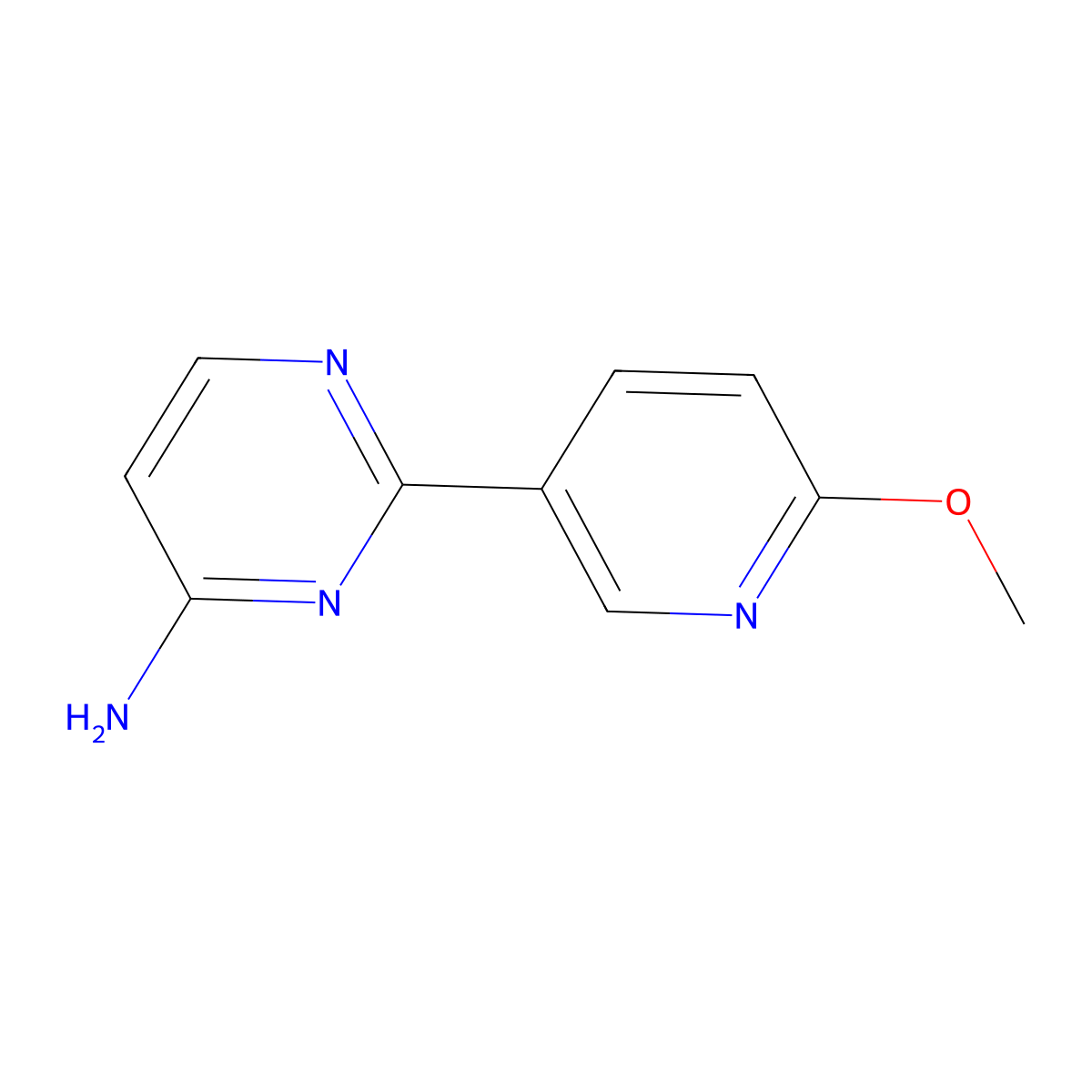 2-(6-Methoxypyridin-3-yl)pyrimidin-4-amine molecular structure, CAS 1594093-11-4