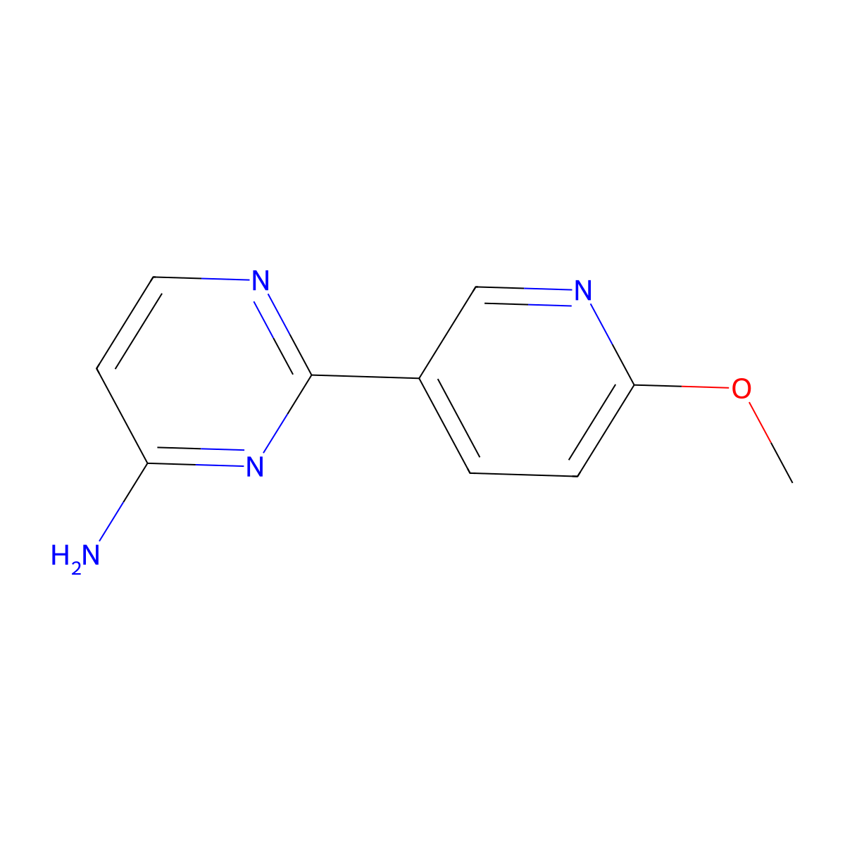2-(6-Methoxypyridin-3-yl)pyrimidin-4-amine molecular structure, CAS 1594093-11-4
