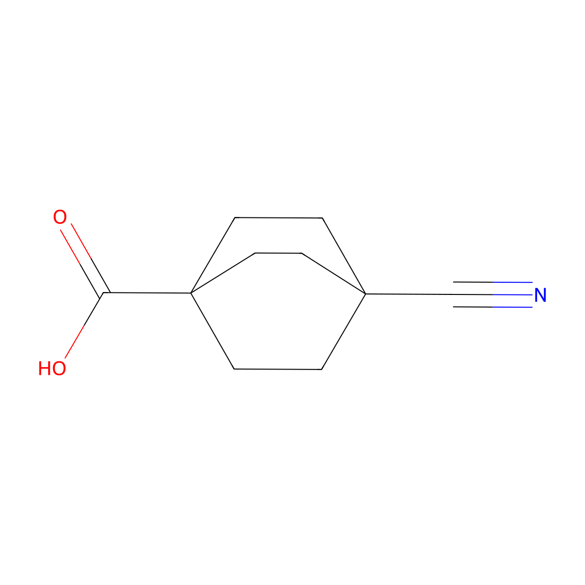 4-Cyanobicyclo(2.2.2)octane-1-carboxylic acid molecular structure, CAS 15941-09-0