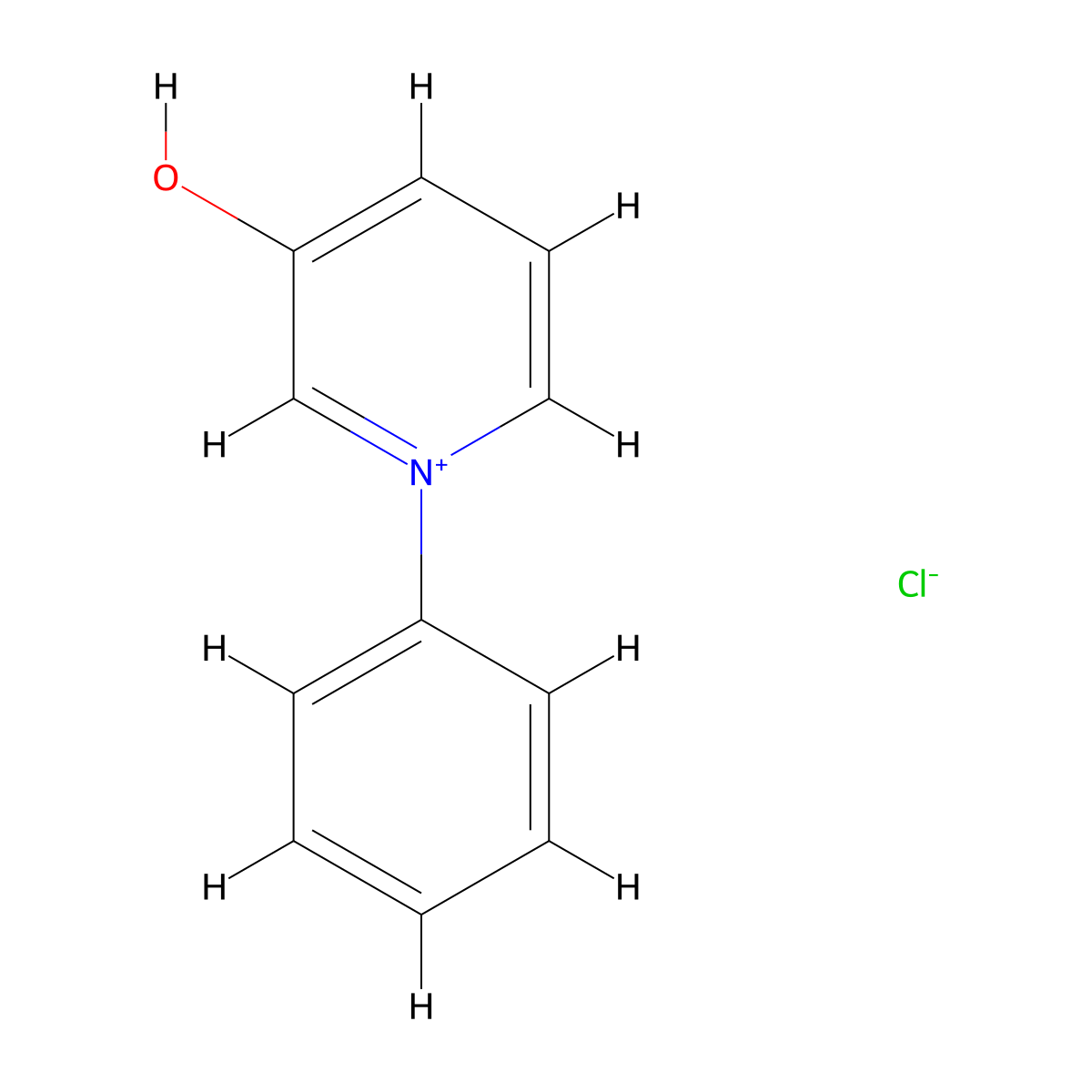 Pyridinium, 3-hydroxy-1-phenyl-, chloride molecular structure, CAS 15941-41-0