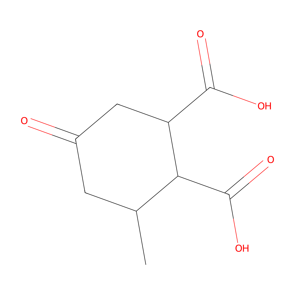 3-Methyl-5-oxocyclohexane-1,2-dicarboxylic acid molecular structure, CAS 15941-53-4