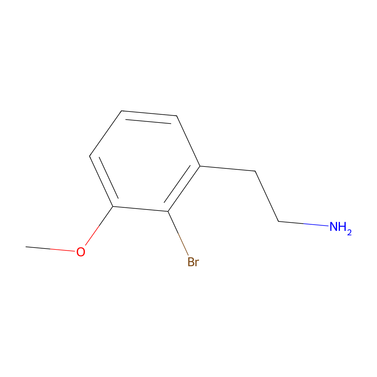 2-(2-Bromo-3-methoxyphenyl)ethan-1-amine molecular structure, CAS 159411-78-6