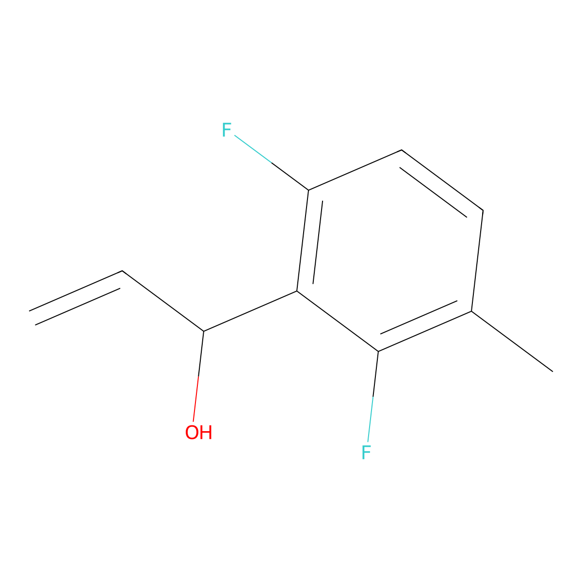 1-(2,6-Difluoro-3-methylphenyl)prop-2-en-1-ol molecular structure, CAS 1594113-76-4