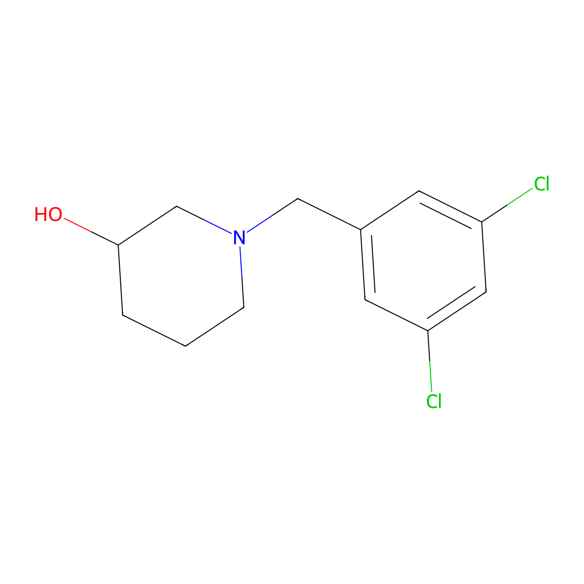 1-(3,5-Dichlorobenzyl)piperidin-3-ol molecular structure, CAS 1594114-01-8