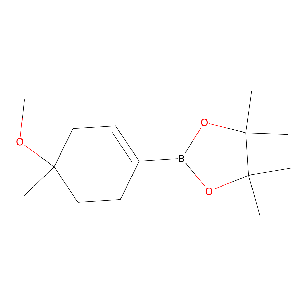 2-(4-Methoxy-4-methylcyclohex-1-en-1-yl)-4,4,5,5-tetramethyl-1,3,2-dioxaborolane molecular structure, CAS 1594127-36-2