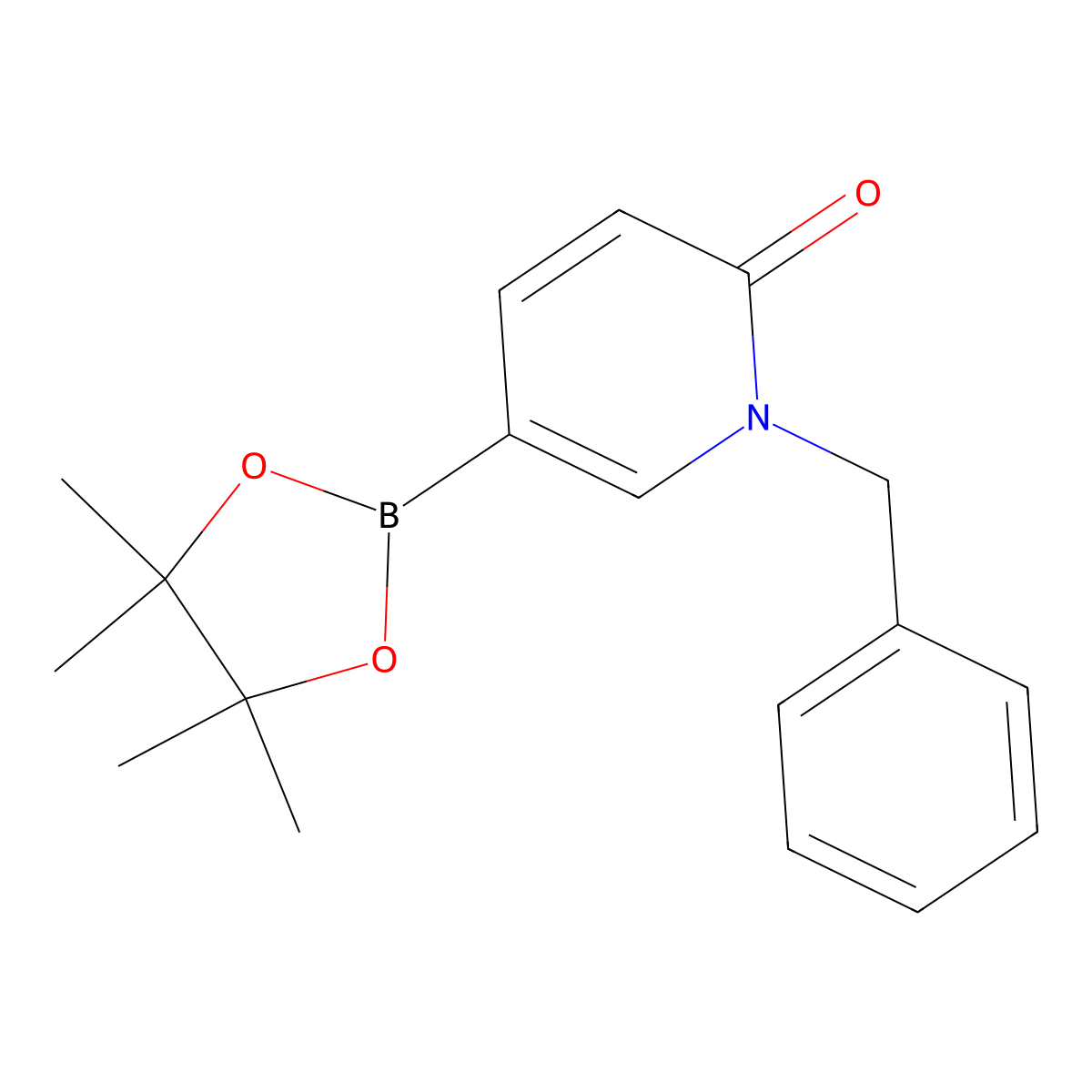 1-Benzyl-5-(4,4,5,5-tetramethyl-1,3,2-dioxaborolan-2-yl)pyridin-2(1H)-one molecular structure, CAS 1594127-49-7