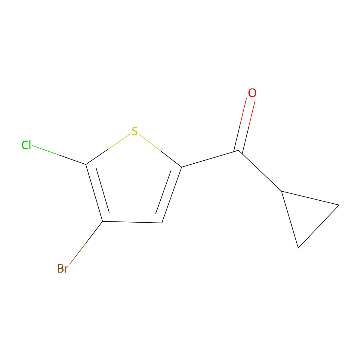 (4-Bromo-5-chloro-2-thienyl)cyclopropylmethanone molecular structure, CAS 1594135-48-4