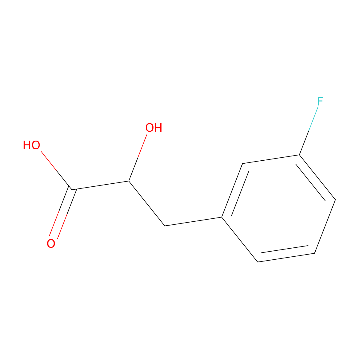 (2S)-3-(3-fluorophenyl)-2-hydroxypropanoic acid molecular structure, CAS 159415-52-8