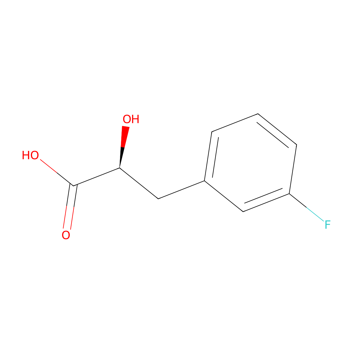 (2S)-3-(3-fluorophenyl)-2-hydroxypropanoic acid molecular structure, CAS 159415-52-8