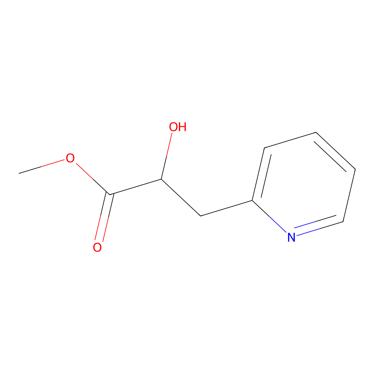 Methyl 2-hydroxy-3-(pyridin-2-YL)propanoate molecular structure, CAS 159415-69-7