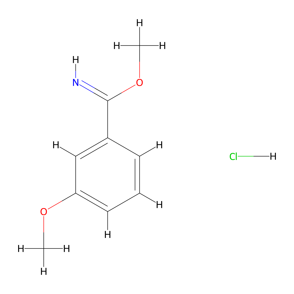 methyl 3-methoxybenzimidate HCL molecular structure, CAS 159417-02-4