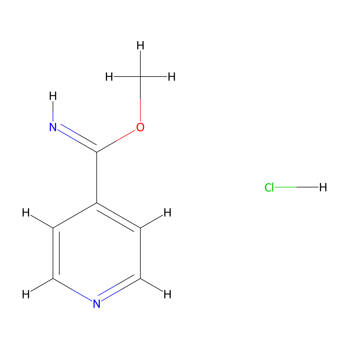 Methyl isonicotinimidate HCl molecular structure, CAS 159417-05-7