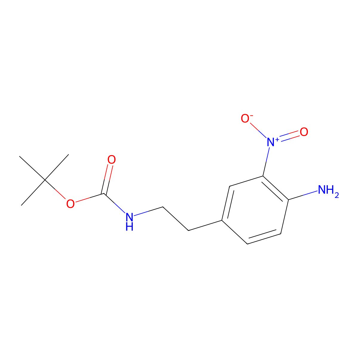 Tert-butyl 4-amino-3-nitrophenethylcarbamate molecular structure, CAS 159417-94-4