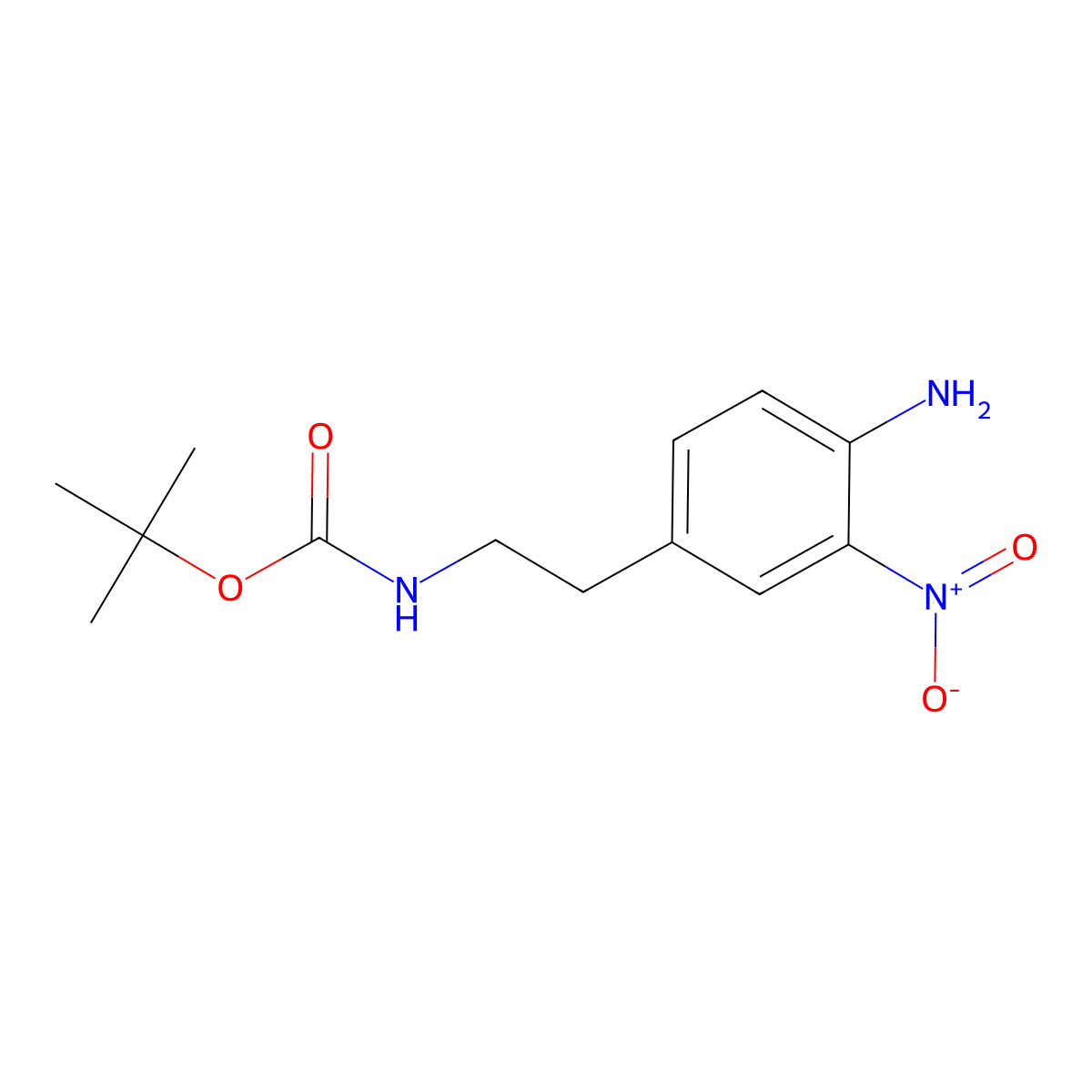 Tert-butyl 4-amino-3-nitrophenethylcarbamate molecular structure, CAS 159417-94-4