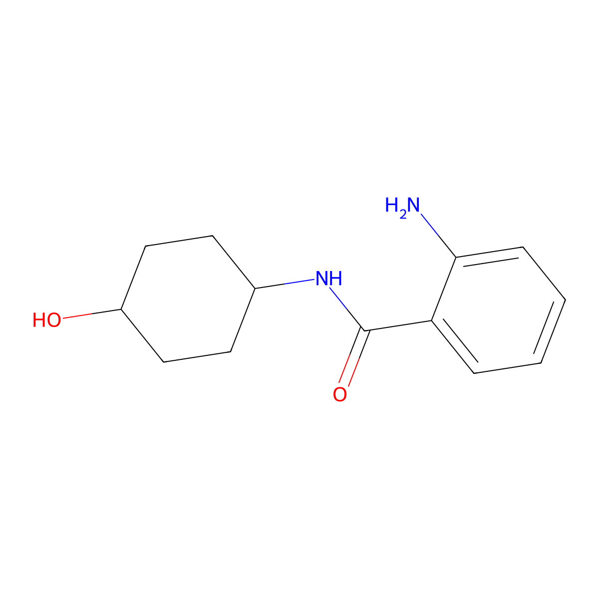 trans-2-amino-N-(4-hydroxycyclohexyl)benzamide molecular structure, CAS 15942-11-7