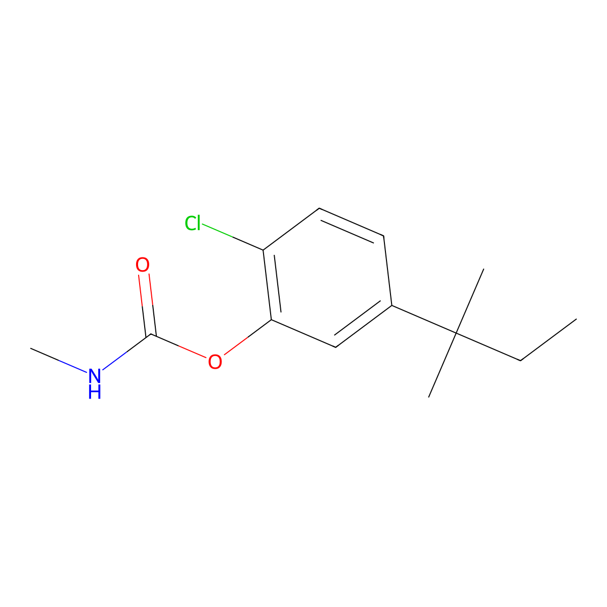 Carbamic acid, methyl-, 2-chloro-5-tert-pentylphenyl ester molecular structure, CAS 15942-48-0