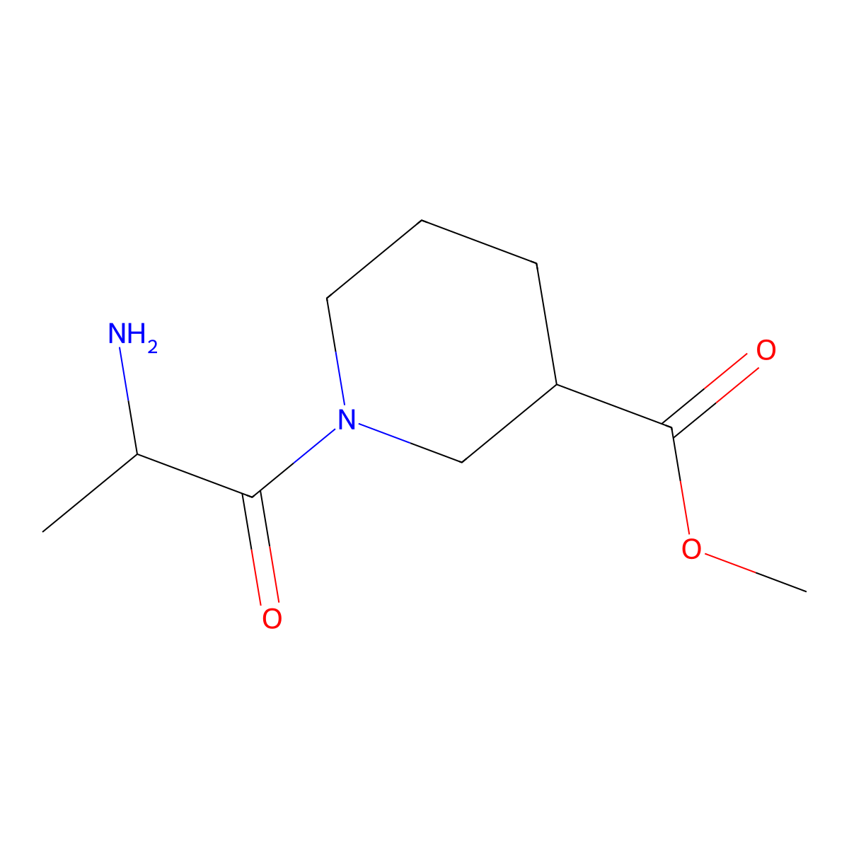 Methyl 1-(2-aminopropanoyl)piperidine-3-carboxylate molecular structure, CAS 1594205-74-9
