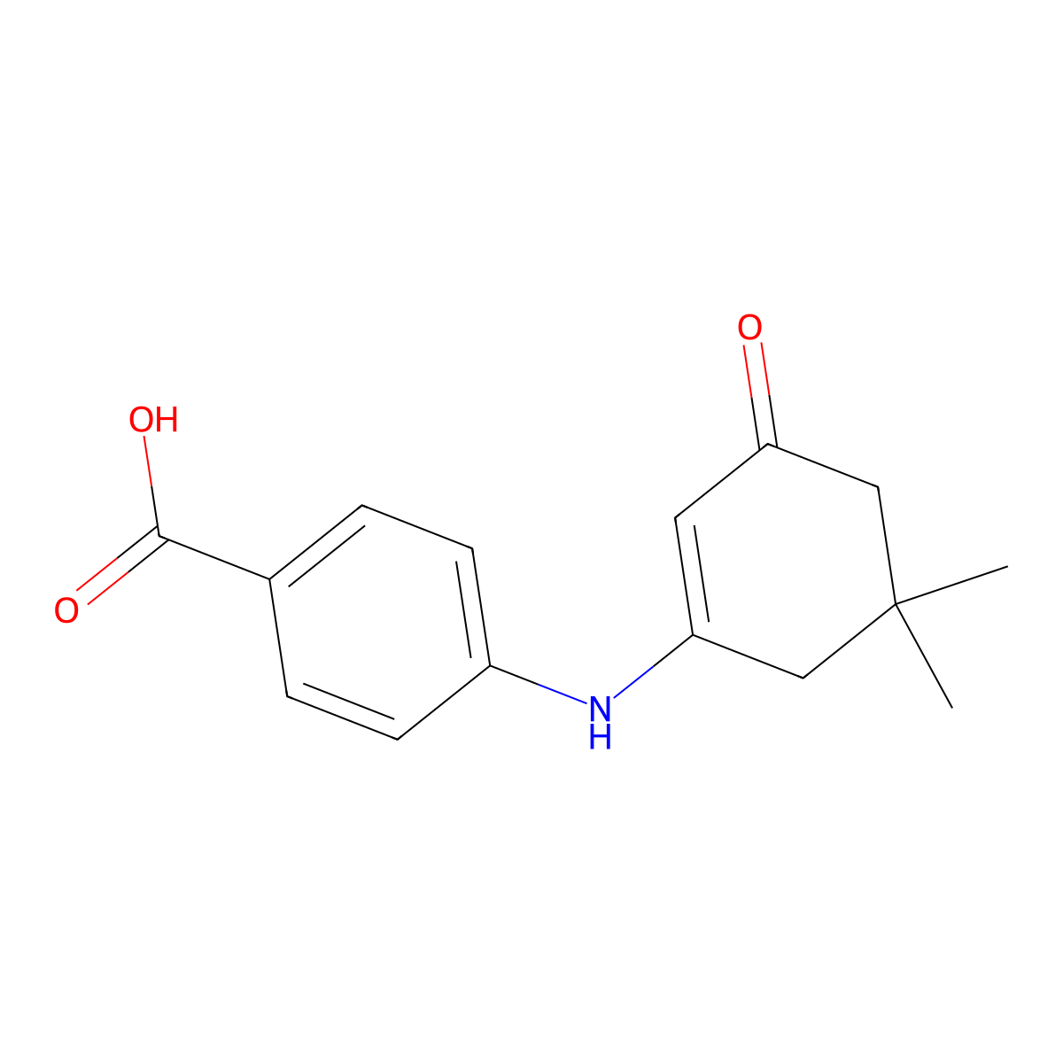 4-[(5,5-Dimethyl-3-oxocyclohex-1-en-1-yl)amino]benzoic acid molecular structure, CAS 159423-67-3