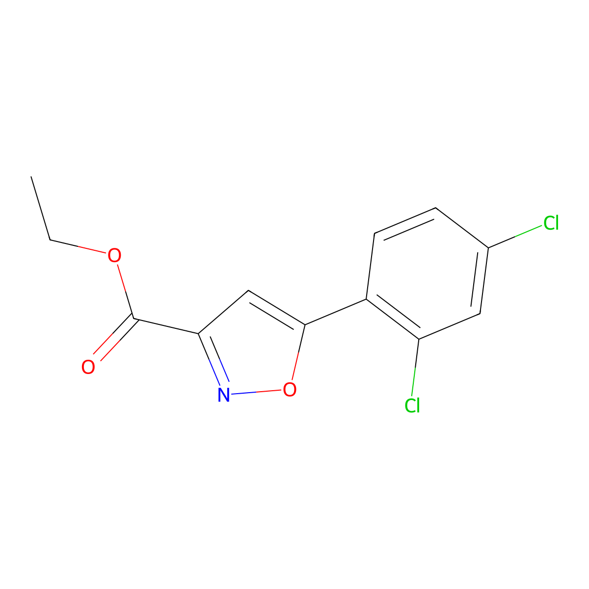 Ethyl 5-(2,4-dichlorophenyl)isoxazole-3-carboxylate molecular structure, CAS 159427-17-5