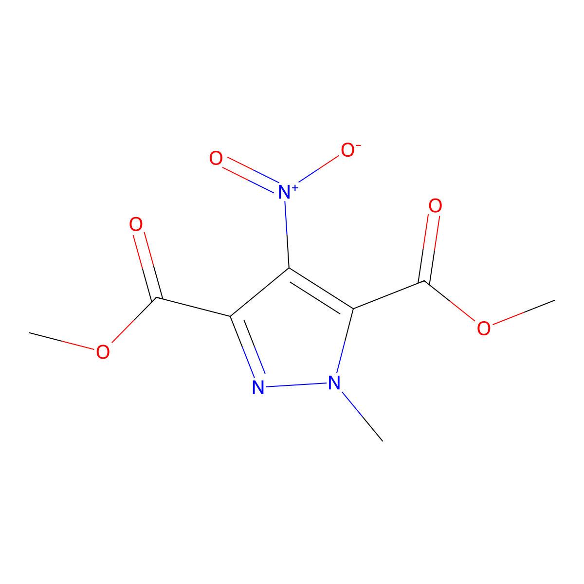 Dimethyl 1-methyl-4-nitro-1H-pyrazole-3,5-dicarboxylate molecular structure, CAS 159427-78-8