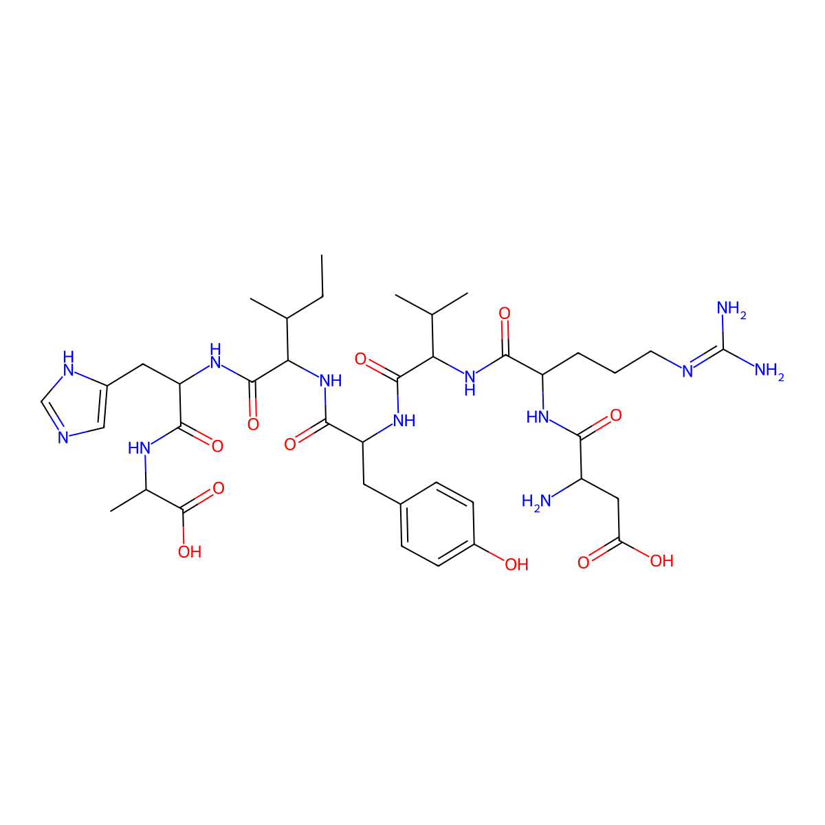 (D-Ala7)-Angiotensin I/II (1-7) molecular structure, CAS 159432-28-7